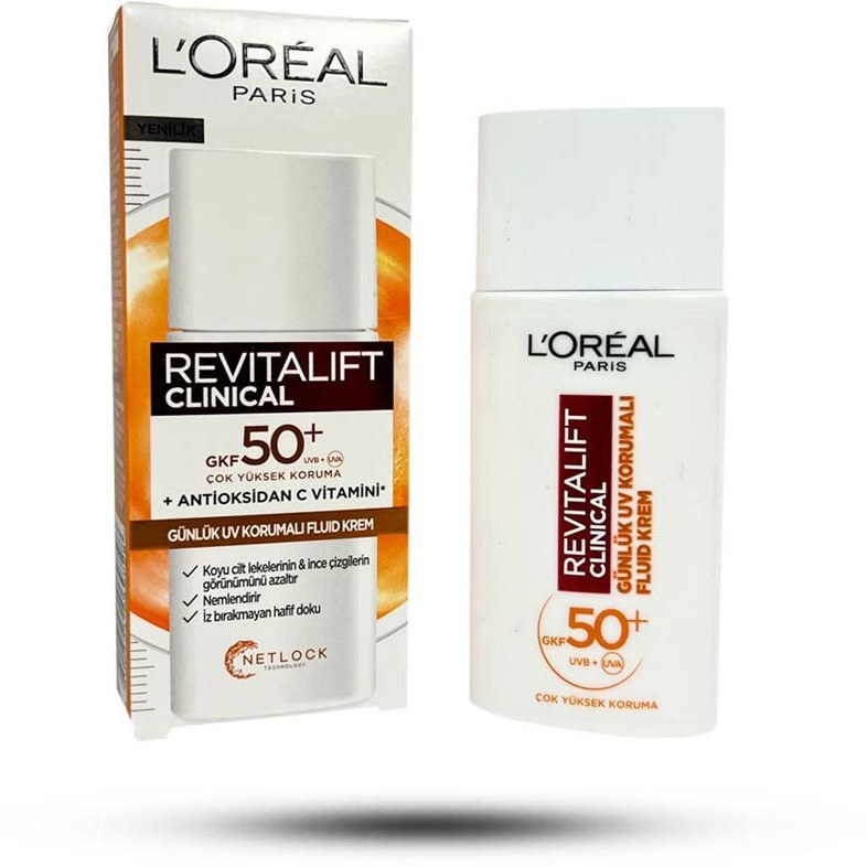 کرم ضد آفتاب Revitalift Clinical SPF 50 لورآل حاوی ویتامین C – حجم ۵۰ میلی‌لیتر