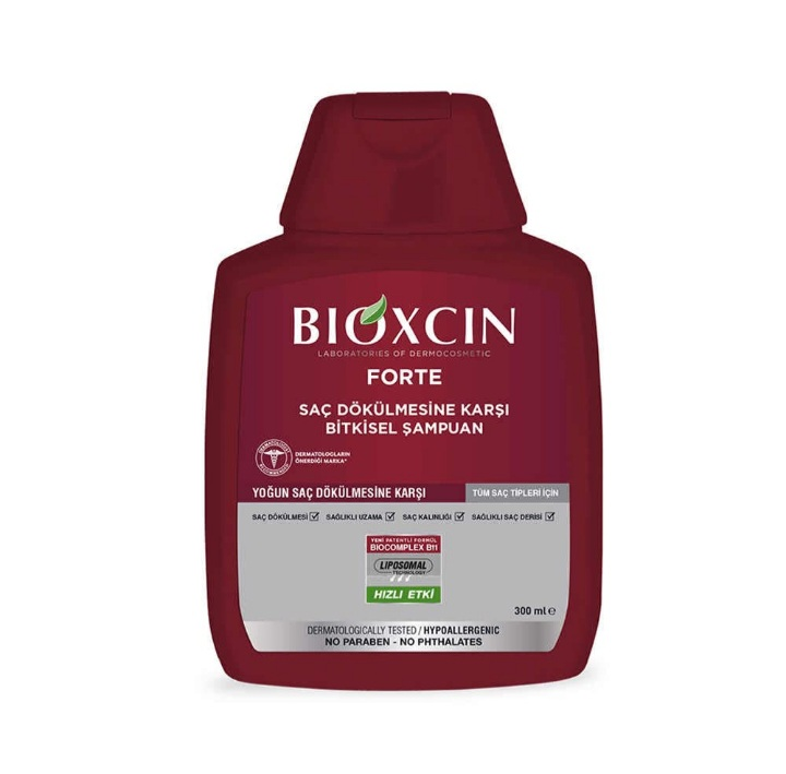 شامپو ضد ریزش قوی Bioxsine Forte قرمز – مخصوص موهای ضعیف و شکننده